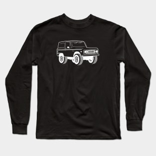 1966-1977 Ford Bronco White Print Long Sleeve T-Shirt